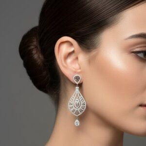 Elegant Diamond Chandelier Drop Earrings