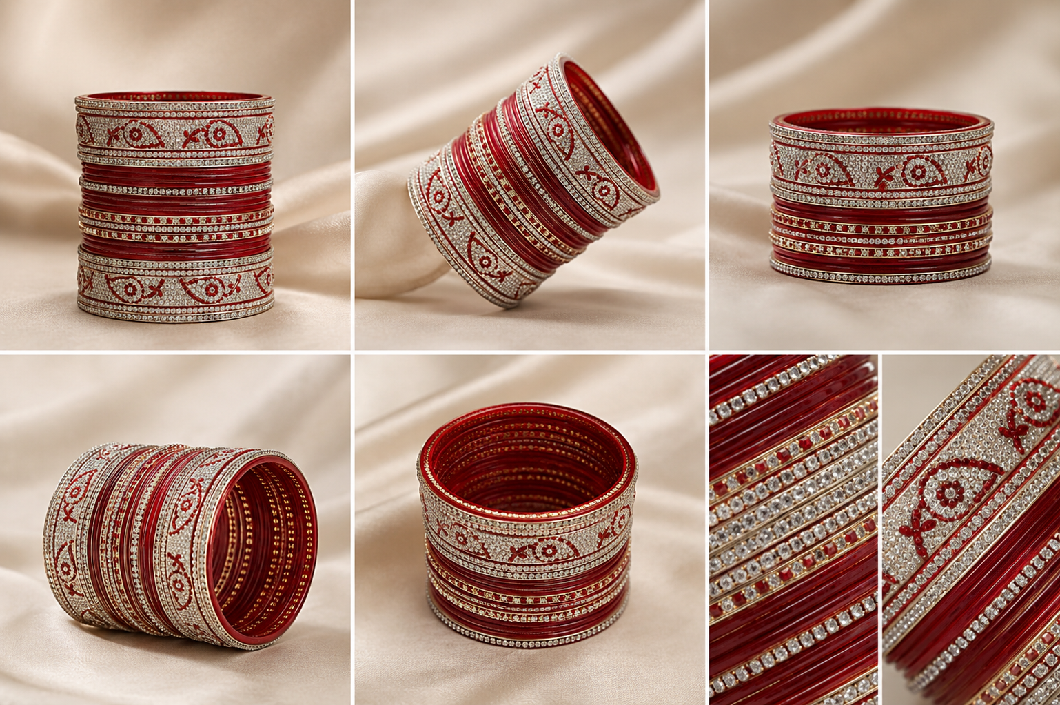 Royal Red Bridal Chura Set - Image 2