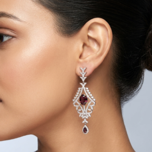 Ruby Geometric Drop Earrings