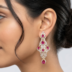 Ruby and Diamond Chandelier Earrings
