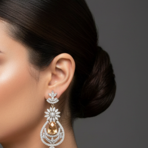 Elegant Diamond Chandelier Drop Earrings