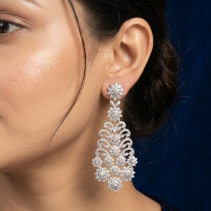 Floral Crystal Chandelier Earrings