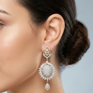 Heavy Diamond Chandelier Earrings for Brides