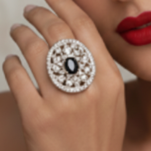 The Midnight Empress Cocktail Ring