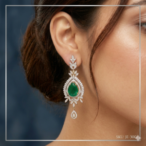 Emerald Green Pear Drop Earrings