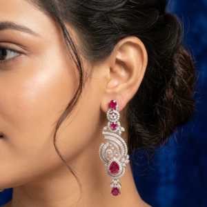 Ruby Crystal Chandelier Earrings