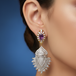 Luxury Amethyst & Diamond Drop Earrings