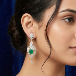 Emerald Green Crystal Drop Earrings