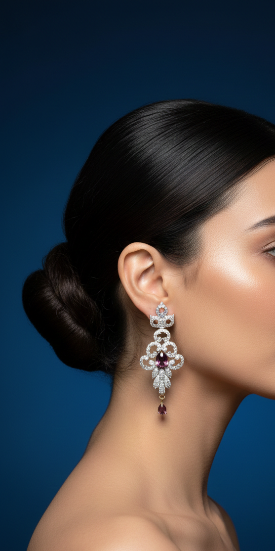 Amethyst Purple Chandelier Earrings