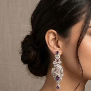 Amethyst and Diamond Chandelier Earrings