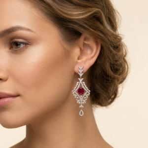 Ruby and Diamond Chandelier Earrings