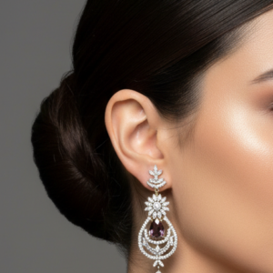 Elegant Diamond Chandelier Drop Earrings