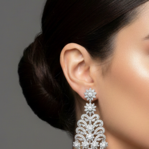 Elegant Diamond Chandelier Drop Earrings