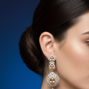 Amber Crystal Tiered Drop Earrings