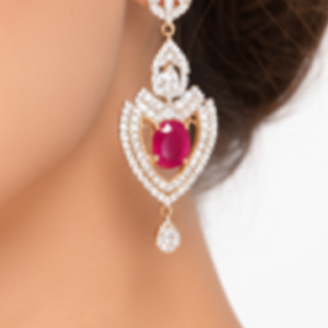 Ruby diamond chandelier earrings