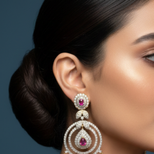 Ruby and Diamond Chandelier Earrings