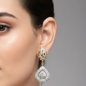 Diamond Teardrop Chandelier Earrings